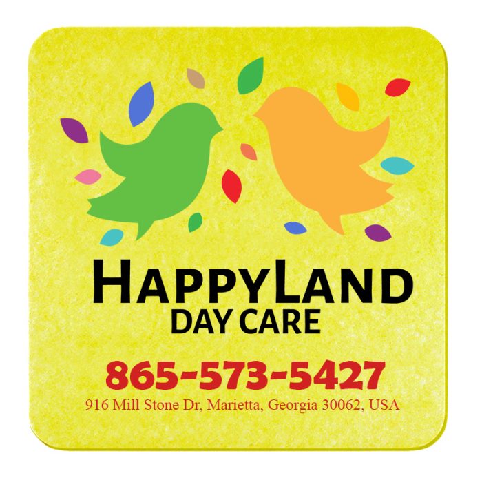 4 Inch Square Personalized 40pt Full Color Pulp Board Paper Coasters