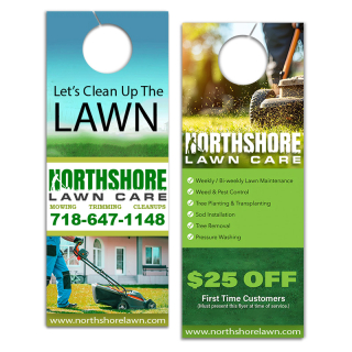 4.25x11 Inch Full Color Double Sided Door Hangers - 14 pt