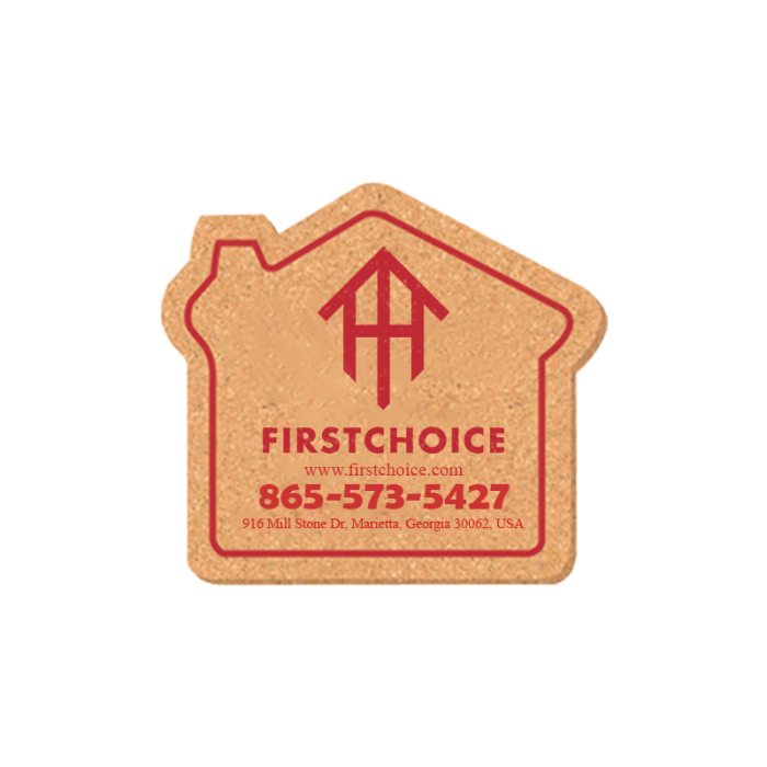 4.5x5 Inch House Shape Custom Solid Cork Coasters