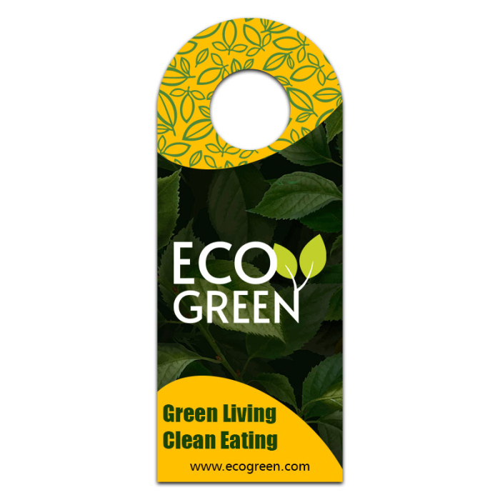 4x10 Inch Custom Full Color One Sided Bottle Hangers - 14 pt