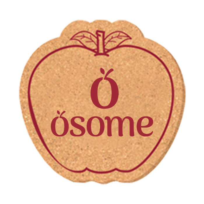4x4 Inch Promotional Apple Shape Solid Cork Coasters