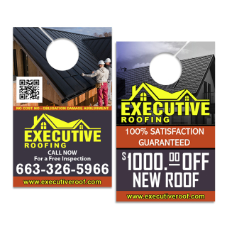 5.25x8.5 Inch Full Color Double Sided Door Hangers - 14 pt