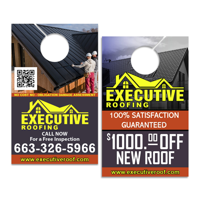 5.25x8.5 Inch Custom Full Color Double Sided Door Hangers - 14 pt