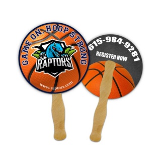 5 Inch Circle Full Color Double Sided Mini Hand Fans - 16...