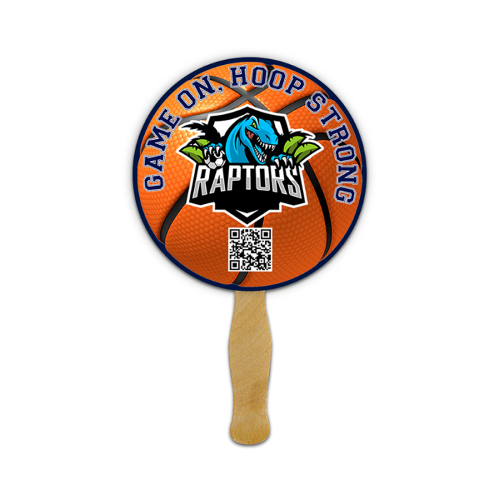 5 Inch Personalized Circle Full Color One Sided Mini Hand Fans - 16 pt