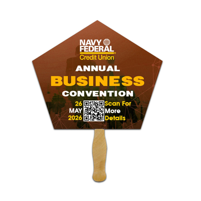 5x5 Inch Custom Church Shape Full Color One Sided Mini Hand Fans - 16 pt