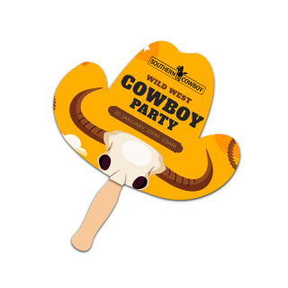 5x5 Inch Cowboy Hat Shape Full Color One Sided...