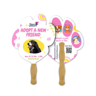 5x5 Inch Paw Shape Full Color Double Sided Mini Hand...