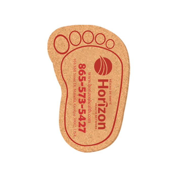 6.25x4 Inch Foot Shape Promotional Solid Cork Coasters