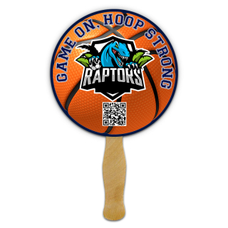 8.5 Inch Circle Full Color One Sided Hand Fans - 16...