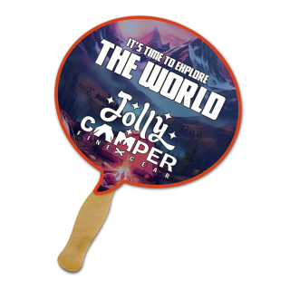 8x8 Inch Bubble Shape Full Color One Sided Hand Fans - 16...