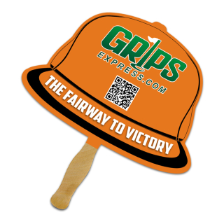 8x8 Inch Cap Shape Full Color One Sided Hand Fans - 16...