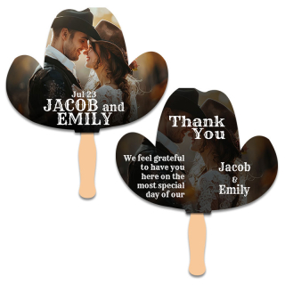8x8 Inch Cowboy Hat Shape Full Color Sandwich Hand...