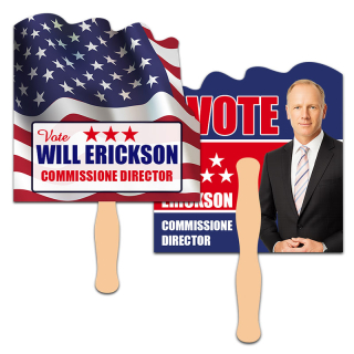 8x8 Inch Flag Shape Full Color Double Sided Hand...