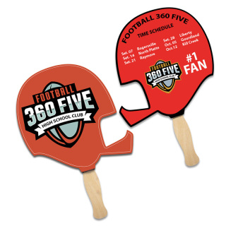 8x8 Inch Helmet Shape Full Color Sandwich Hand Fans -...
