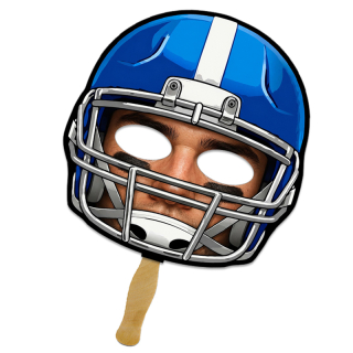8x8 Inch Football Helmet Shaped Face Mask Hand Fans -...