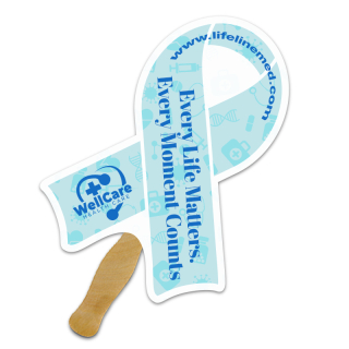 8x8 Inch Ribbon Shape Full Color One Sided Hand Fans...