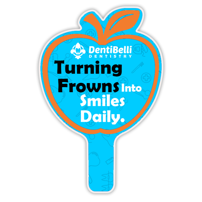 Promotional Budget Apple-Shaped Hand Fans - One Side