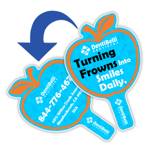 Budget Apple-Shaped Hand Fans - Two Side