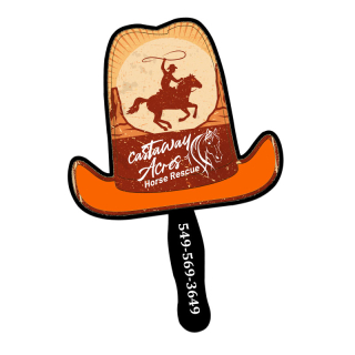 Budget Cowboy Hat Shaped Hand Fans - One Side