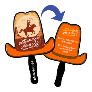 Budget Cowboy Hat Shaped Hand Fans - Two Side