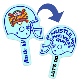 Budget Football Helmet-Shaped Hand Fans - Two Side