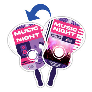 Budget Guitar-Shaped Hand Fans - Two Side