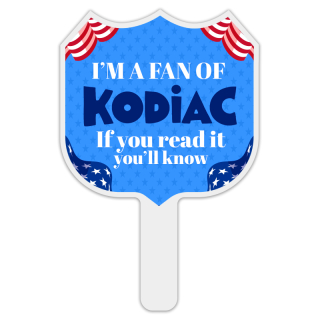 Budget Interstate Sign Shaped Hand Fans - One Side