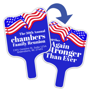 Budget Patriotic Flag Shaped Hand Fans - Two Side