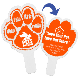 Budget Paw-Shaped Hand Fans - Two Side