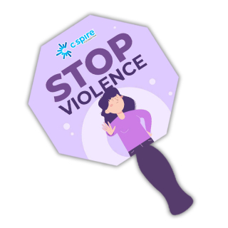 Budget Stop Sign Shaped Hand Fans - One Side