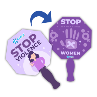 Budget Stop Sign Shaped Hand Fans - Two Side