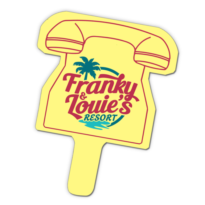 Custom Imprinted Budget Telephone Shaped Hand Fans - One Side