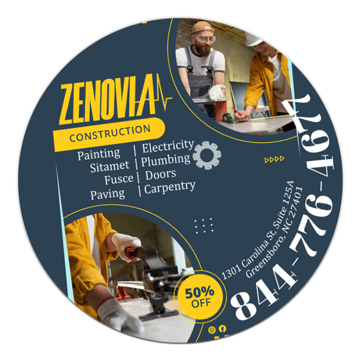 Custom 8.5 Inch Full Color Circle Magnets