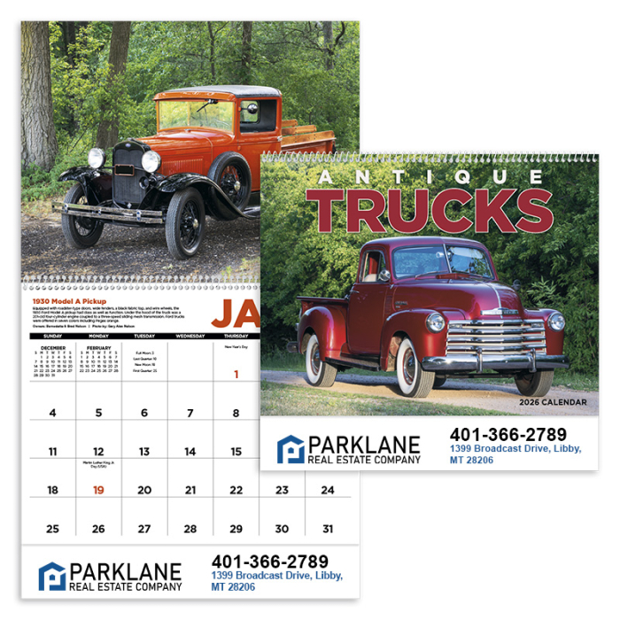 Custom Antique Trucks Wall Calendars