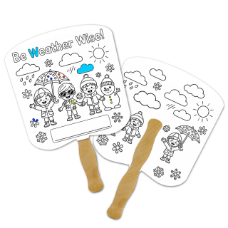 Bread Shape Full Color Double Sided Coloring Hand Fans -...