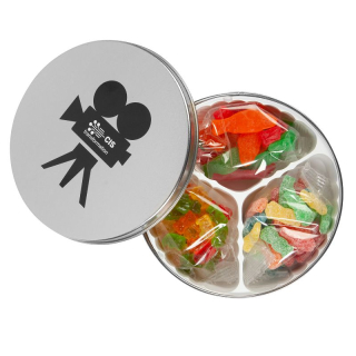 Clever Candy Movie Reel Tins with Confections