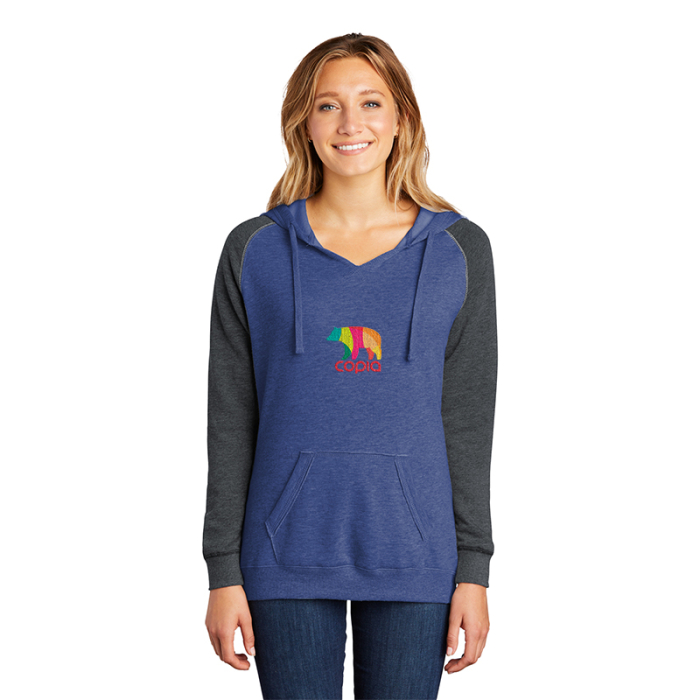 Custom District® Women's Lightweight Fleece Raglan Hoodies