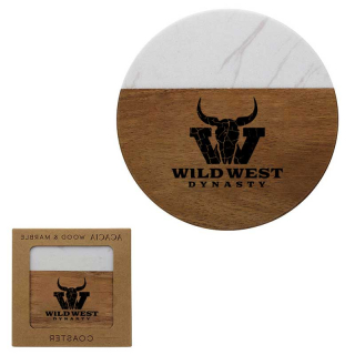 Acacia Wood   Marble Coasters