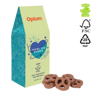 Eco Gable Boxes with Milk Chocolate Pretzel