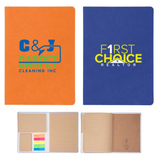 Theo Recycled PU Notebooks with Kraft Paper and...