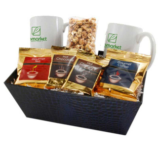 Trays with Mugs and Caramel Popcorn