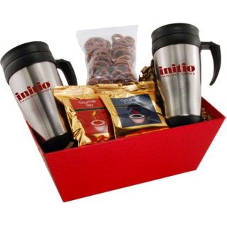 Trays with Mugs and Mini Pretzels