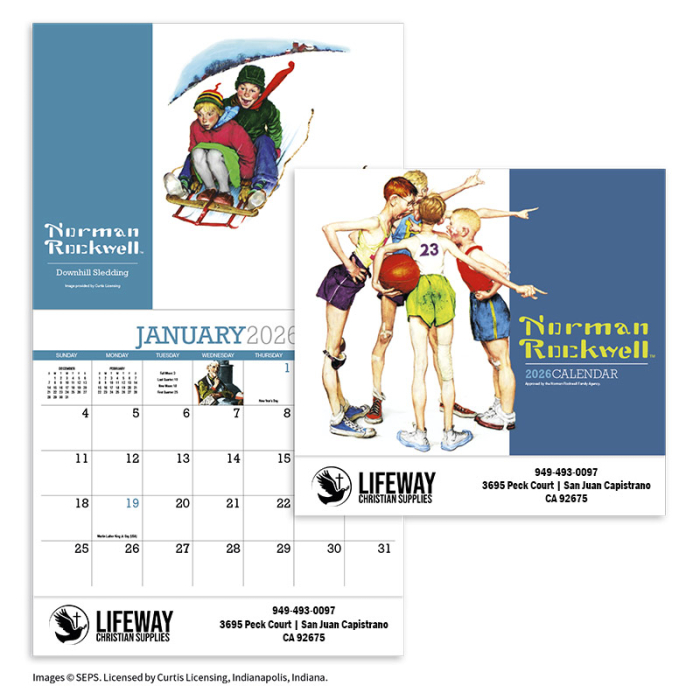 Custom Norman Rockwell Appointment Stapled Wall Calendars 