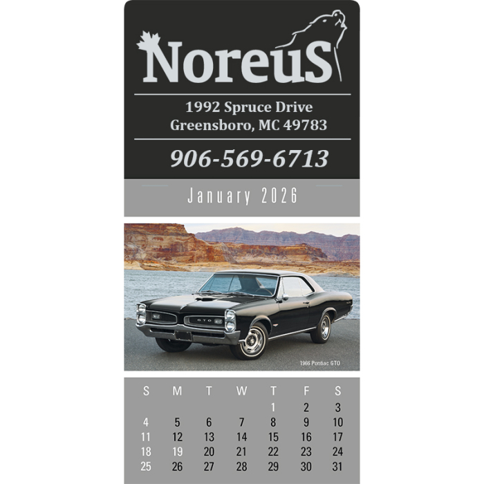 Custom Press-N-Stick Cruisin Cars Calendars