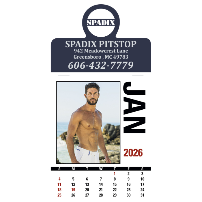 Custom Press-N-Stick Male Call Calendars