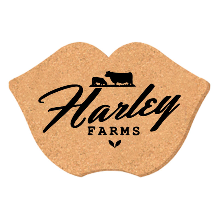 Custom Printed 4x6 Inch Lips Shape Solid Cork Coasters