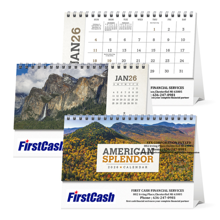 Custom Printed American Splendor Desk Calendars