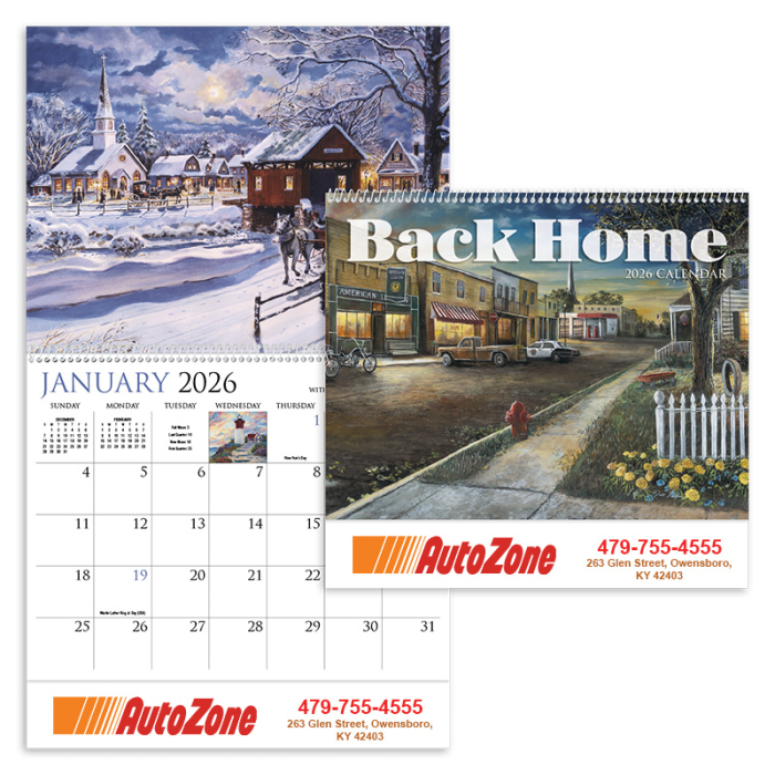 Custom Printed Back Home Appointment Spiral Wall Calendars