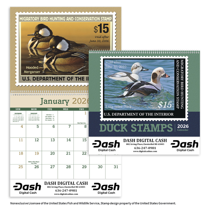 Custom Printed Duck Stamps Wall Calendars